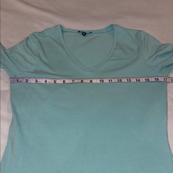 Source Unknown Sweater Cotton Blend V Neck Green Long Sleeve Tee Women’s Sz M - Picture 5 of 7